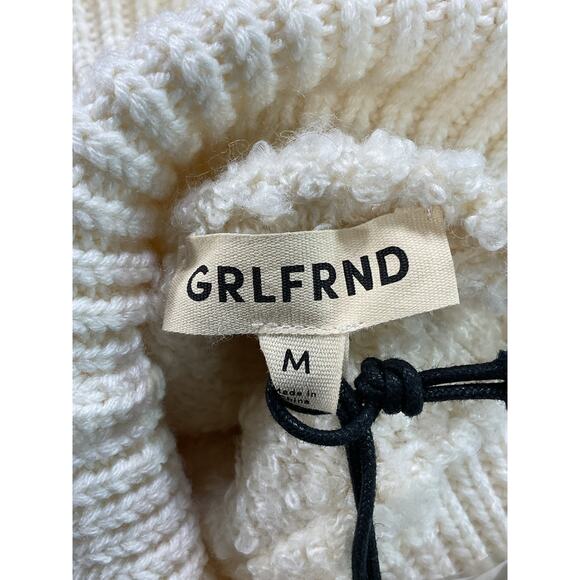 Grlfrnd 'Maeko Boucle' White Turtleneck Dress Size M - NWT - Picture 4 of 5